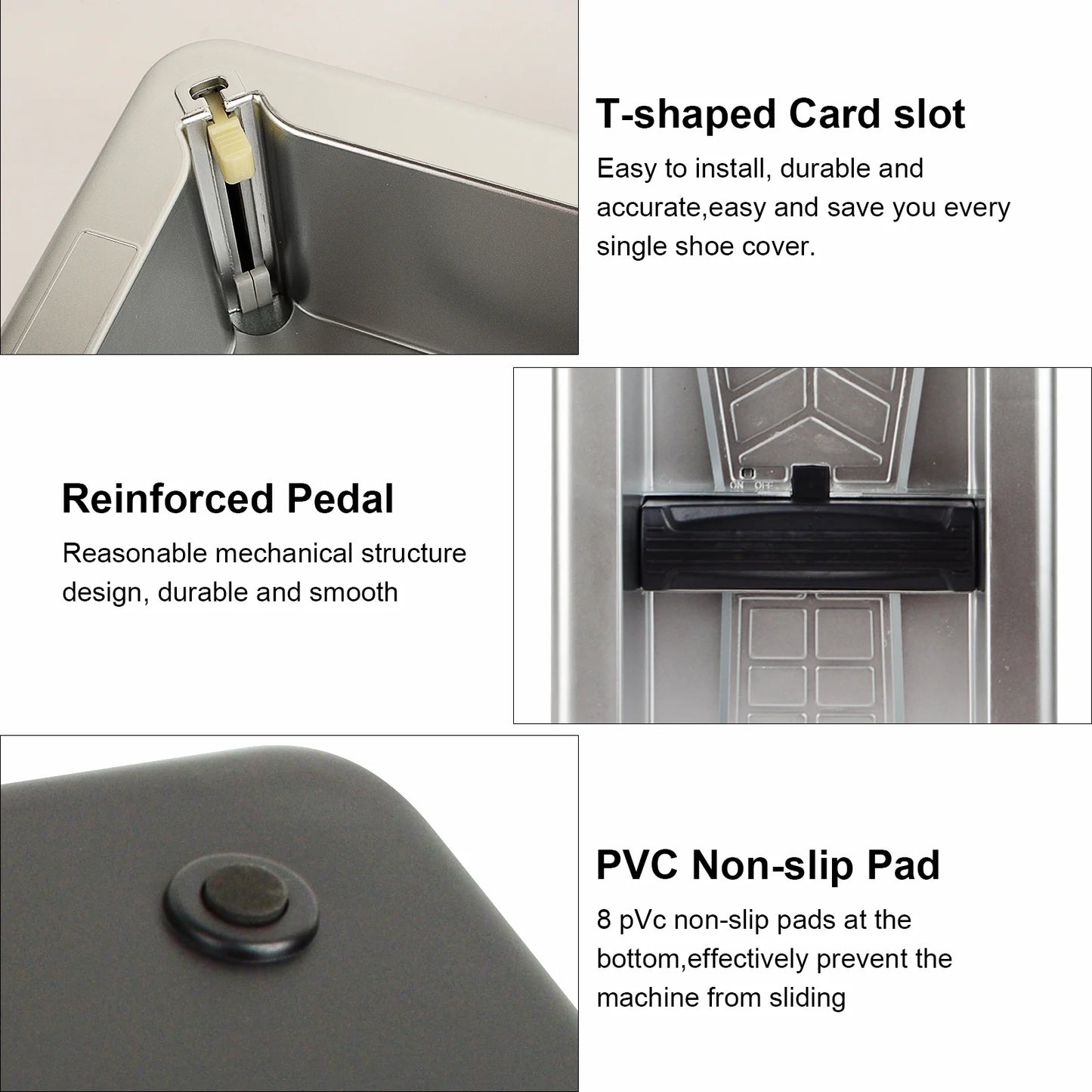 Automatic Shoe Covers Dispenser with Disposable Shoe Covers for Home, Office, Supermarket, Factory, Lab (Silver)