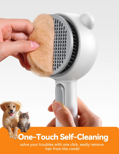 Ultimate 3-in-1 Cat Brush: Self-Cleaning Grooming Tool for Shedding & Pet Hair Removal - Perfect for All Cats and Dogs!