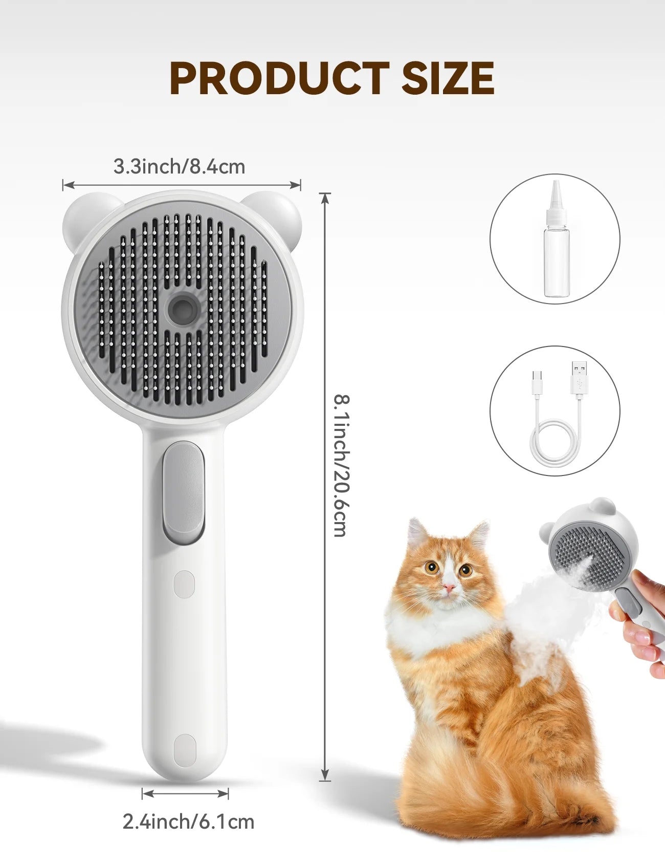 Ultimate 3-in-1 Cat Brush: Self-Cleaning Grooming Tool for Shedding & Pet Hair Removal - Perfect for All Cats and Dogs!