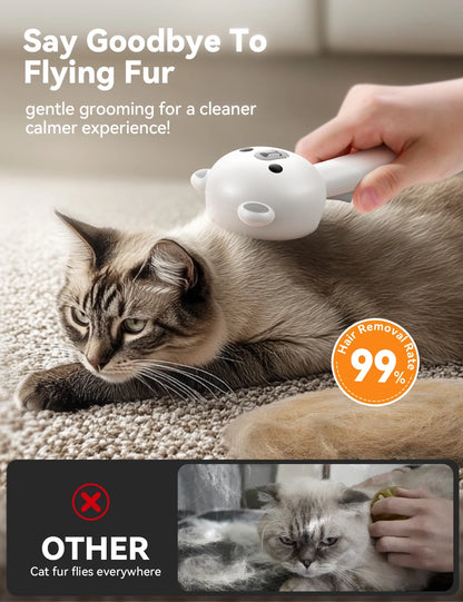 Ultimate 3-in-1 Cat Brush: Self-Cleaning Grooming Tool for Shedding & Pet Hair Removal - Perfect for All Cats and Dogs!