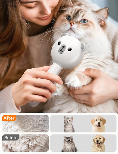 Ultimate 3-in-1 Cat Brush: Self-Cleaning Grooming Tool for Shedding & Pet Hair Removal - Perfect for All Cats and Dogs!